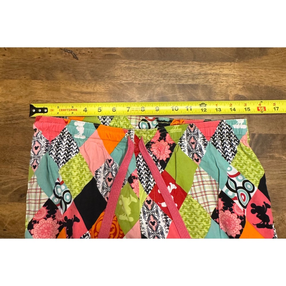 Disney Pajama Pants Colorful Patchwork Print Lounge Sleepwear Drawstring Women's - Picture 5 of 6